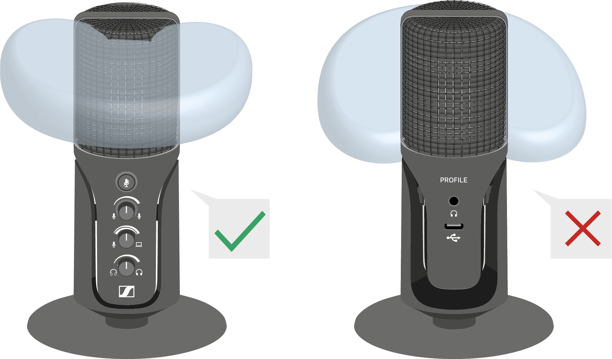 Positioning the microphone