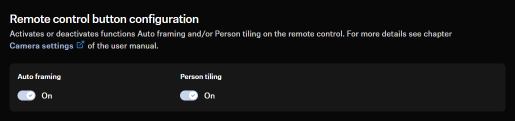 Controlling Auto Framing and Person Tiling